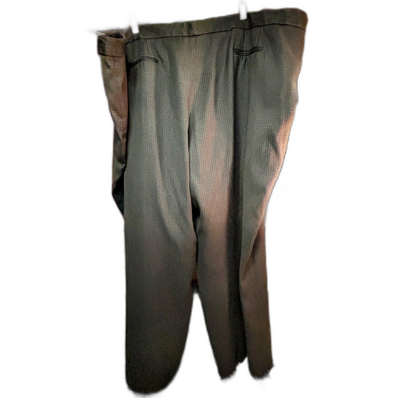 Vintage Larry Levine Classics Wide-Leg Dress Pants, 30W, Gray, Rayon Blend - Picture 3 of 7